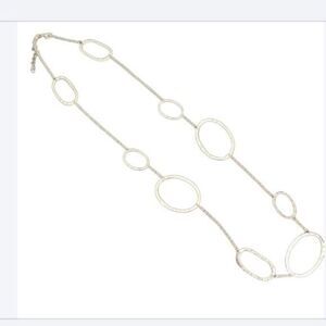 Silver ovals statement necklace